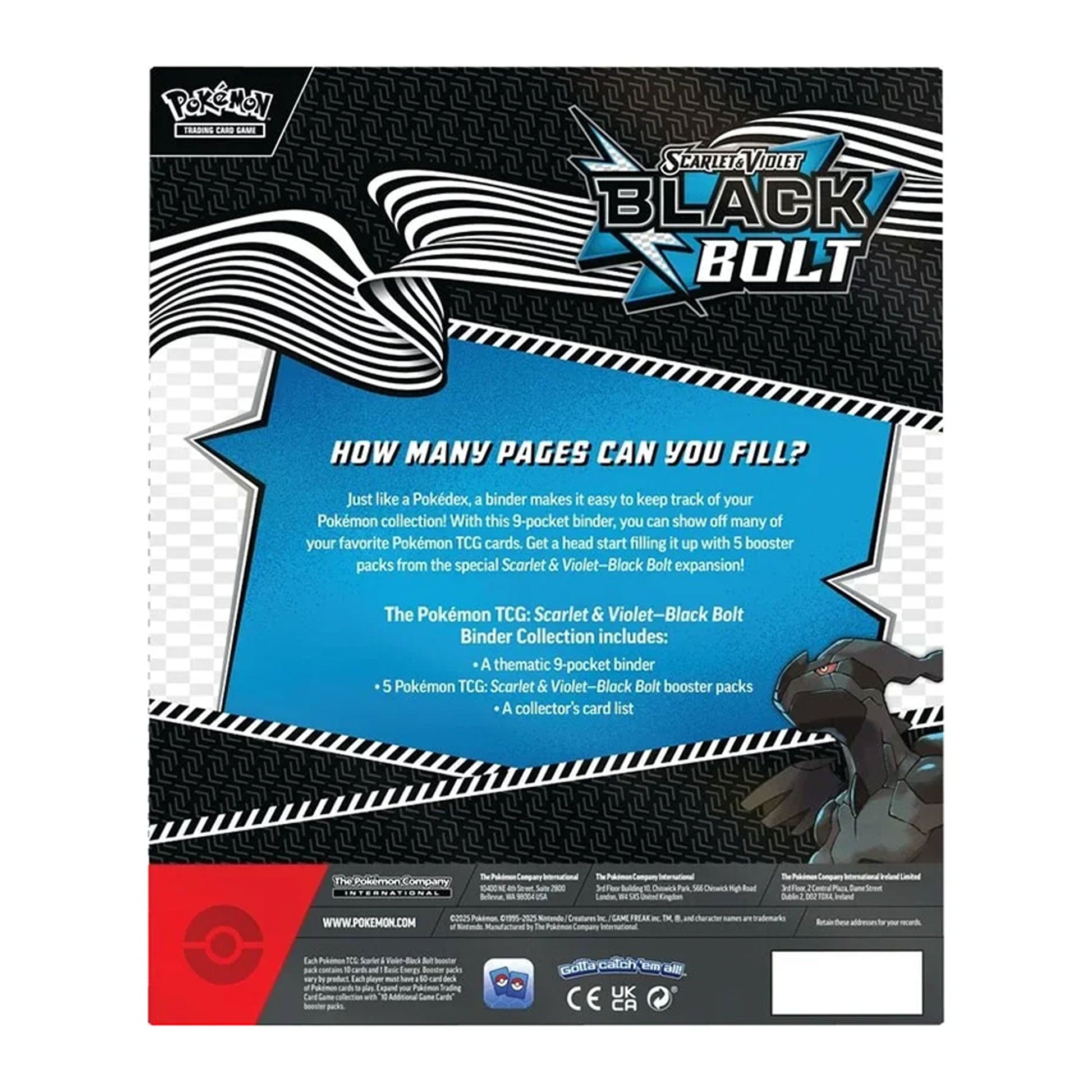 Pokmon TCG: Black Bolt Binder Collection Thunder Badge Trainer Pokmon TCG: Black Bolt Binder Collection Thunder Badge Trainer